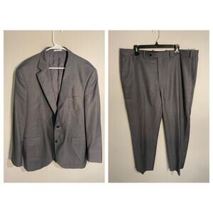 PETER MILLAR 2 Pc Suit Light Gray Blazer 46R / Pants 40x29 100% Wool